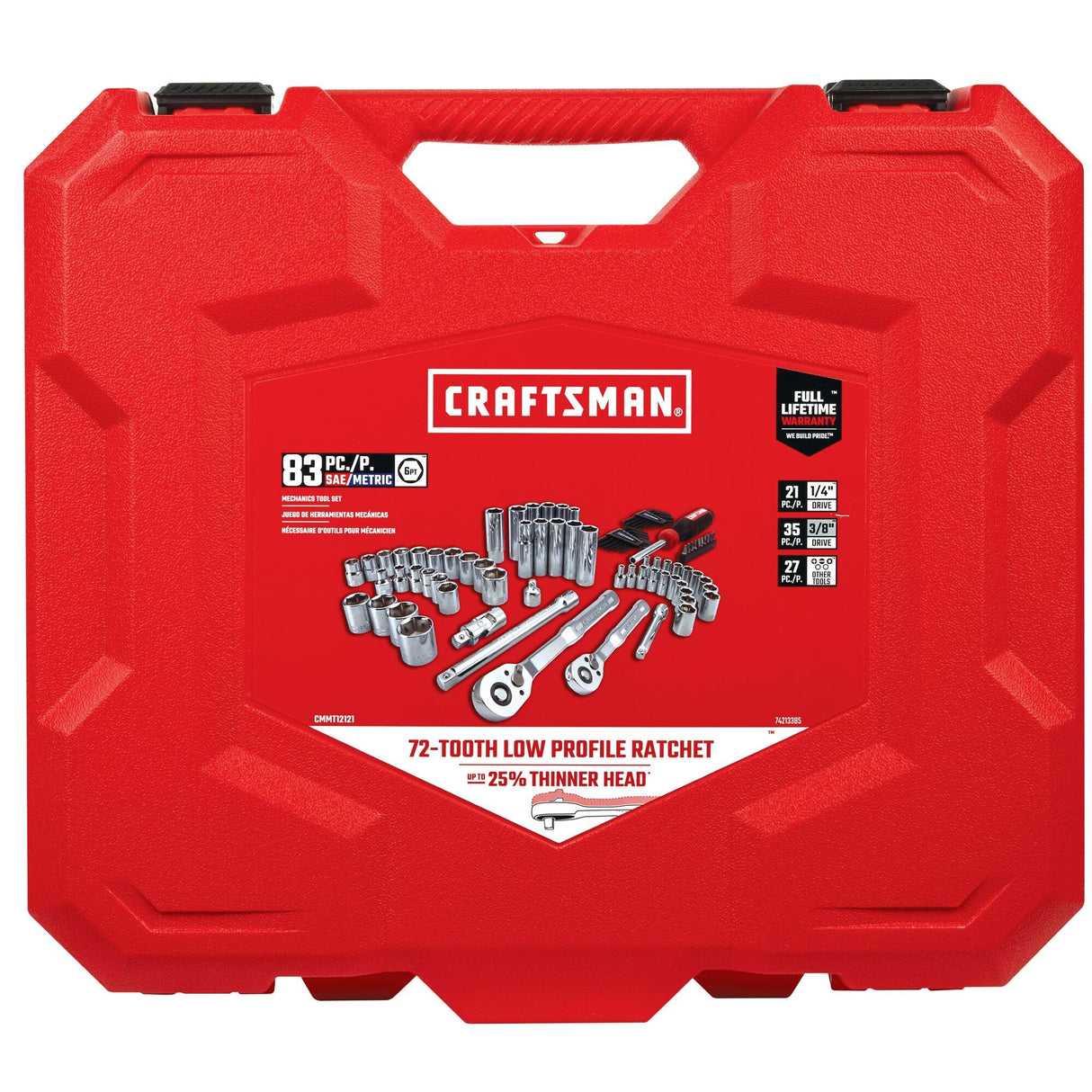 CRAFTSMAN Mechanics Tool Set, 83 Piece Hand Tool and Socket Set SAE/Metric (CMMT12121) CRAFTSMAN