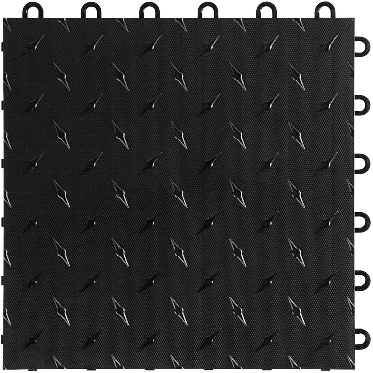 Speedway Diamond Interlocking Garage Floor Tiles 12 x 12-Inch, Black, 50 Piece Set Speedway