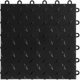 Speedway Diamond Interlocking Garage Floor Tiles 12 x 12-Inch, Black, 50 Piece Set Speedway