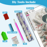 Christmas Snowman Pine Cone Diamond Painting Kits for Adults, 5D Diamond Art Kits for Adults Beginners, DIY Full Round Drill Diamond Dot Painting Gem Art Kits for Adult, Home Wall Decor 13.8x13.8 Inch LKHMVCA