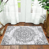HEBE Washable Area Rug - 2'x3' Non Slip Soft Distressed Medallion Bedroom Boho Living Room Accent Throw Vintage Entry Floor Carpet for Dining Room Bathroom Entryway HEBE RUGS