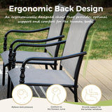 MIXPATIO 9 Piece Patio Dining Set, 8 x Textilene Dining Chairs, 60" Square Outdoor Dining Table with 1.57" Umbrella Hole, for Garden Lawn Porch and Backyard Poolside, Grey MIXPATIO