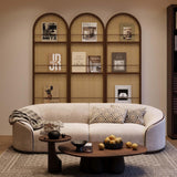 Rattan Room Divider with Bookshelf,Privacy Screen for Home Office & Bedroom,Portable Partition, Wooden Frame Svimi