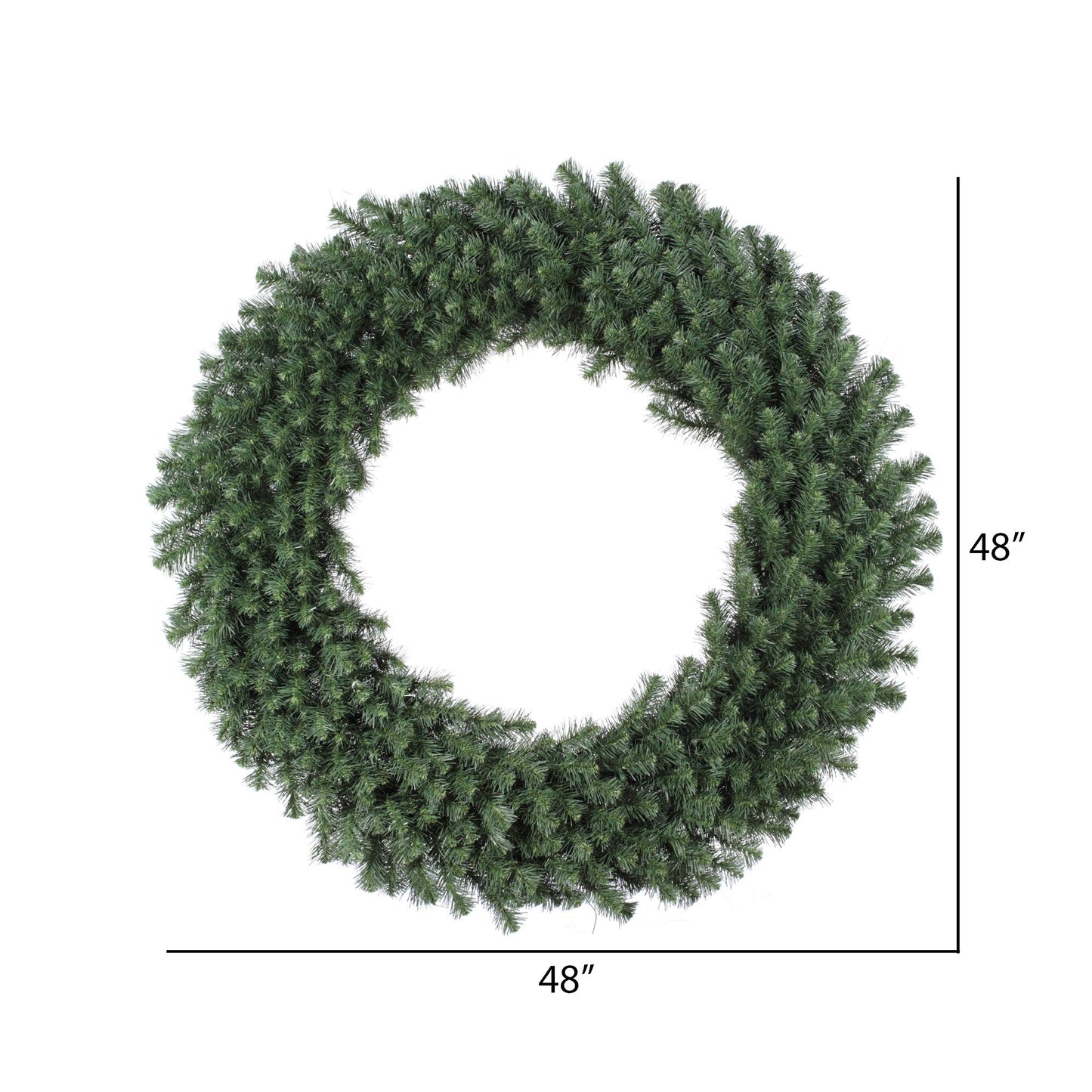 Vickerman 48" Unlit Douglas Fir Artificial Christmas Wreath with 480 PVC Tips - Outdoor Christmas Wreath - Traditional Green PVC Tips - Customize with Lights, Ornaments, Ribbons - 48" Diameter