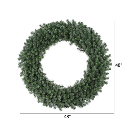 Vickerman 48" Unlit Douglas Fir Artificial Christmas Wreath with 480 PVC Tips - Outdoor Christmas Wreath - Traditional Green PVC Tips - Customize with Lights, Ornaments, Ribbons - 48" Diameter