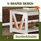 WLIVE Coffee Table, 43" Living Room Coffee Table with Storage Shelf, Center Table for Living Room, Bedroom, Office and Balcony, White WLIVE