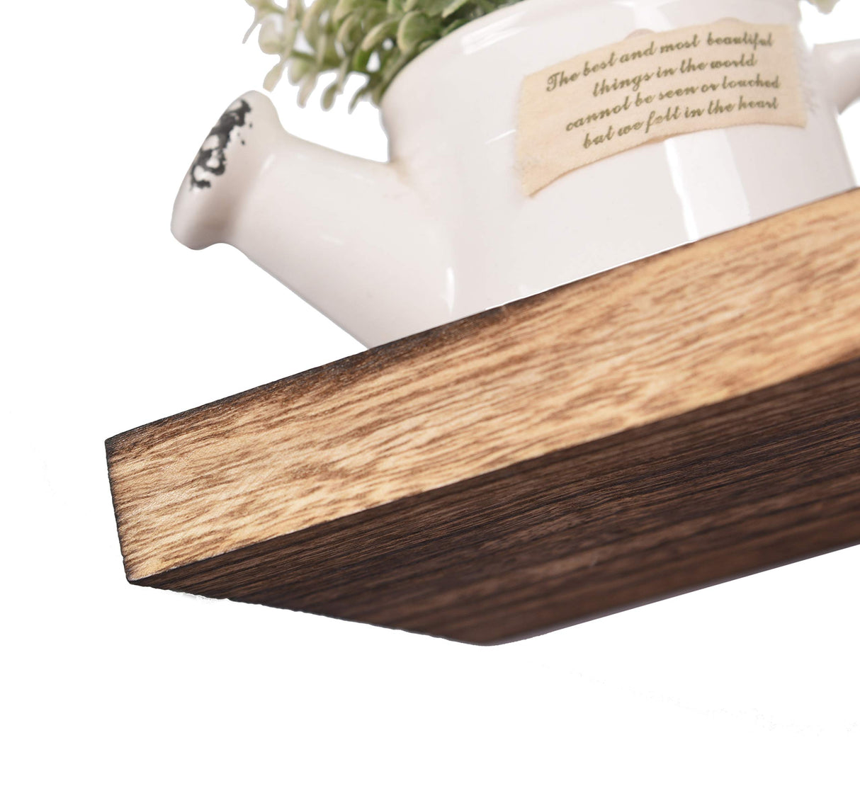 HXSWY Rustic Wood Floating Shelves for Wall Decor Farmhouse Wooden Wall Shelf for Bathroom Kitchen Bedroom Living Room Set of 4 Light Brown 16 Inch HXSWY