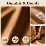 114" Boneless Couches for Living Room, Brown Faux Leather Cloud Sectional Couches with Chaise, Deep Seat L Shaped Modular Sofa, No Assembly Required Sofas in a Box (Left,Faux Leather,Brown) weaxty W