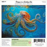 Lucky Puzzles Octopus in a Swirling Sea | 500 Piece Jigsaw Puzzle for Adults | Best New Marine Artwork Puzzle | Unique Brain Teaser | 18 x 24 Inches LUCKY PUZZLES ESTD 2020