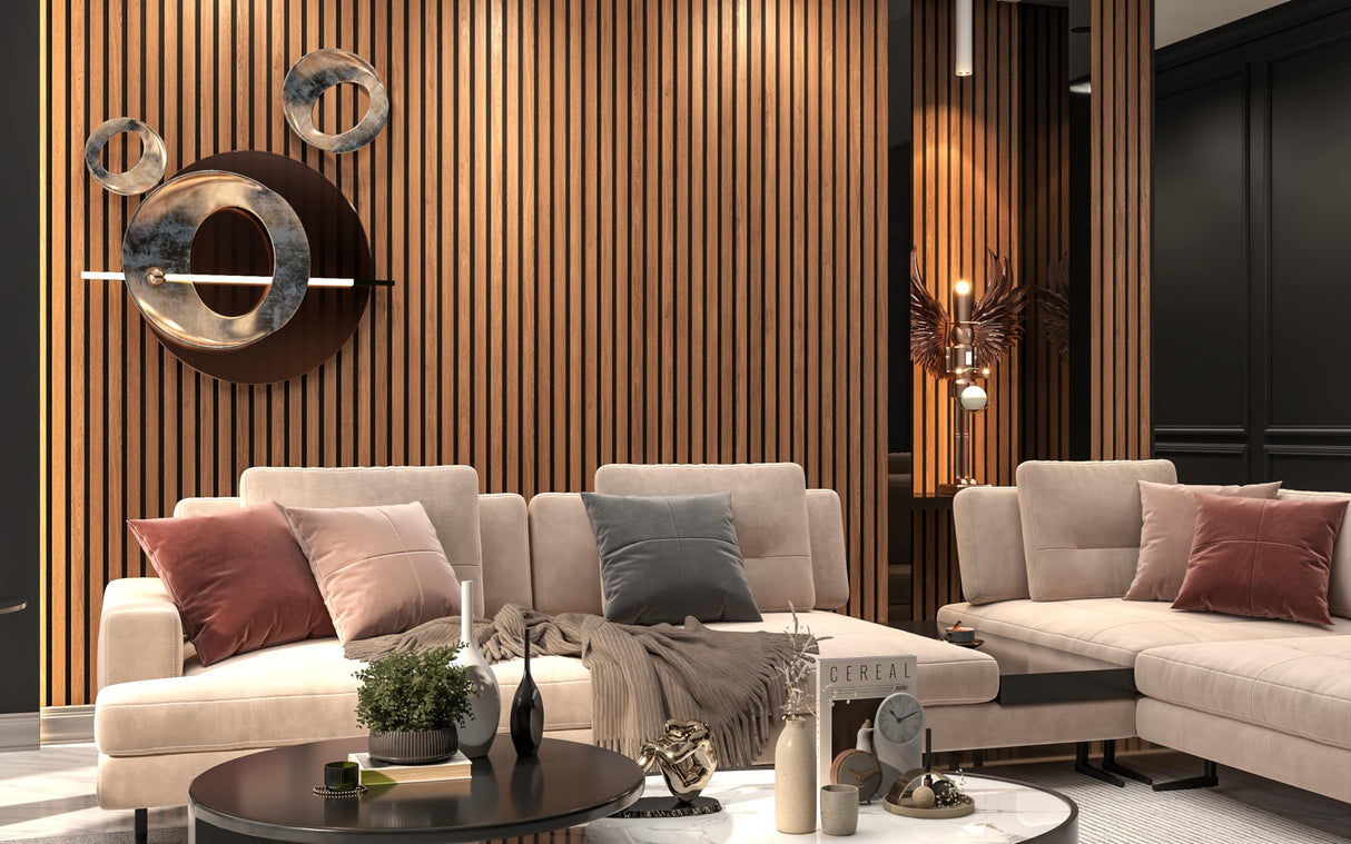 Generic 94"" L x 24"" W Acoustic Wood Wall Paneling, Decorative Sound Proof Panels for Walls and Ceilings, 3D Slat Wood Wall Panels (Set of 10) (Light Maple), ACP10 WoodArtSupply