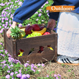 Edergoo Wooden Crates 2 Pack, Hollow Wooden Crates for Display, Farmhouse Handmade Wood Crate with Handles, Rustic Durable Wooden Crates for Storage, Large Decorative Wooden Crate Box for Display Edergoo