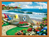 MasterPieces - 300 Piece Jigsaw Puzzle, Large EZ Grip Shapes, Coastal Getaway, Fun for Adults, Seniors, Family, Kids, Non-Glare Finish, 18"x24" Masterpieces