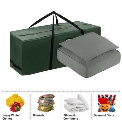 Elf Stor Green Rolling Christmas Storage Bag-For 12 FT Artificial Trees Canvas Duffel with Wheels-Protects Holiday Decorations & Inflatables, (L) 67” x (W) 28” x (H) 24