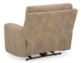 Signature Design by Ashley Next-Gen DuraPella Contemporary Faux Leather Wall Hugger Power Recliner with Adjustable Headrest and USB Ports, Light Brown Signature Design by Ashley