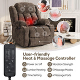 ABCASA Large Dual Motor Lay Flat Power Lift Recliners Chair for Elderly with Heat ＆ Massage, Comfortable Chenille Recliner, USB-A ＆ C, Cup Holder, Side Pocket, Brown ABCASA