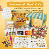 iLAND Cute Crafts for Teens Women Adults of DIY Air Dry Clay Art Mini Food, Modeling Clay Kit for Fun Date Night Craft Set Realistic 1/12 Scale Accessories for Dollhouse Kitchen Creative Crafting Gift iland