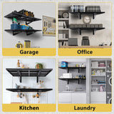 GarveeTech 2-Pack 1.6x4ft Garage Wall Shelving, Garage Storage Wall Garage Shelves for Wall Storage, Heavy Duty Garage Storage Rack Wall Mounted Floating Shelves, 560lbs Load Capacity GarveeTech