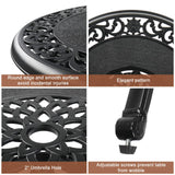 VINGLI Cast Aluminum Bar Height Patio Table with Umbrella Hole - Tall Outdoor Bistro Table, 32" Dia x 41" H (Black) VINGLI