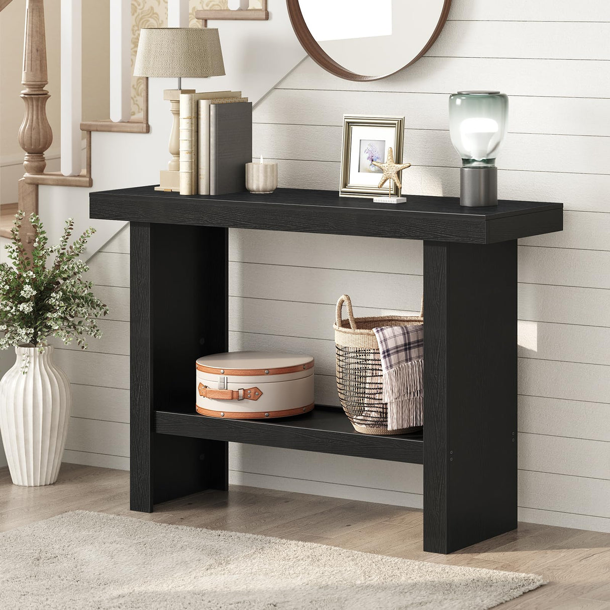 MAHANCRIS Console Table, 39.4'' Black Entryway Table for Hallway, Narrow Sofa Table Behind The Couch, Modern Foyer Tables for Entrance, Living Room, Corridor, Easy Assembly, Black CTHB16801 MAHANCRIS