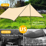 90% Sun Shade Cloth Shade Fabric with Grommets 10'x14' Shade Fabric Pergola Shade Cover Canopy Mesh Tarp Sun Screens for Outdoor Patio Garden (Beige) MAKUANG