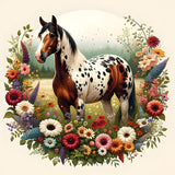 RICUVED Horse Diamond Painting Kits for Adults, Animal Diamond Art Kits for Adults DIY 5D Flowers Diamond Art Painting Full Drill Round Rhinestone Gem Art and Crafts for Home Wall Decor 12X12inch RICUVED