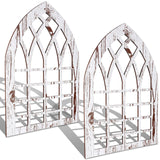 Yulejo 2 Pcs Rustic Window Frame Wall Decor Wooden Farmhouse Wall Decor 15.75'' x 11'' Arched Cathedral Window Home Decor Fake Window Pane Wall Art for Entryway Living Room Bedroom Yulejo