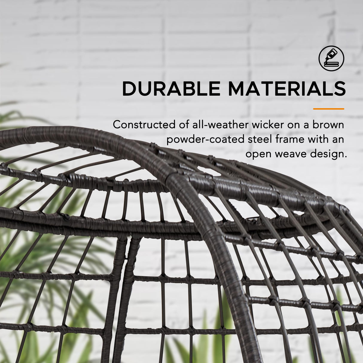 Sunjoy Cuddle Wicker Swivel Lounge, Oversized Indoor Outdoor Egg Chair with 4 Cushions for Patio, Backyard, Living Room, Brown Sunjoy