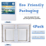 Halobios 4 Packs Blank Canvases for Painting with 8x10in,11x14in(2 of Each), Stretched Canvases for Acrylics, Oils & Other Painting Media, 100% Cotton, 5/8 Inch Profile of Super Value Canvas Pack Halobios