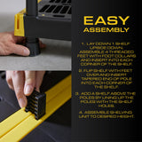 BLACK & YELLOW 4-Tier Heavy Duty Plastic Storage Shelving Unit, 100lbs/shelf (55" x 24" x 20"), for Indoor/Outdoor Organization, Modular Rack, Extremely Durable, Made in The USA [2 Pack] BLACK & YELLOW