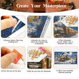 JOOZ Large Christmas Diamond Painting Kits for Adults Full Drill Christmas Train Diamond Art Kits for Adults Snow House Diamond Painting Kits Christmas Tree Gem Art for Home Wall Decor 27.5x15.7 Inch JOOZ