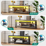 YITAHOME Black TV Stand with Mount, Modern TV Stand for 70/65 inch TV LED Entertainment Center with Adjustable Mount & Power Outlet, TV Console Cabinet, Black YITAHOME