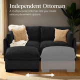 Best Choice Products Modern Loveseat Sofa for Living Room, Corduroy Recliner, Removable Cover, Spring Cushions, Solid Wood Frame, Easy Assembly for Small Spaces, 82in – Black Best Choice Products