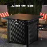 Ciays 32 Inch Propane Fire Pit, CSA-Listed Outdoor Gas Fire Pit 50,000 BTU Steel Fire Pit Table with Lid, Add Warmth and Ambience to Gatherings and Parties On Patio Deck Garden, Black,CIFPT4B Ciays