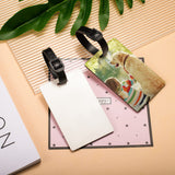 10pcs Sublimation Blanks Luggage Tags with Strap, White Blank Backpack Travel Bag Baggage Tags Double Sided Rectangle Name ID Card Label Tag Perfect to Quickly Spot Luggage Suitcase WACAR