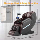 Massage Chair Full Body, Zero Gravity 4D Shiatsu Massage Recliner Chair with Heat, Airbags, Phone Controller, Bluetooth Speaker, Brown DODOPEN
