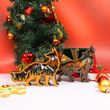 Drawelry 3D Wooden Animals Carving, Wood Carving Animals Wall Decor, Modern Festival Forest Sculpture Christmas Living Room Office Decor Birthday Gifts for Friend Daughter Son Mom Dad (Wolf) Drawelry