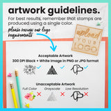 ExcelMark Custom Logo Stamp - Personalized Wood Rubber Stamp - Upload Your Own Image (1"x2.5") ExcelMark