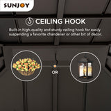 Sunjoy 13 ft. x 15 ft. Hardtop Gazebo, Outdoor Black Steel Roof Gazebo Aluminum Framed Gazebo with Planters and Ceiling Hook for Patio, Garden, and Backyard Activities by SummerCove SummerCove