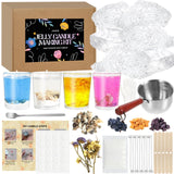 JCOOS Candle Making Kit, DIY Jelly Wax Melts, Candle Jars, Candle Making Kit for Adults, 1.5 lb Gel Wax for Candle Making, Candle Wick, Dried Flowers, Conch, Sand, Candle Dye, Crafting Gifts for Women Jcoos