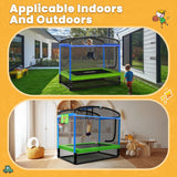 Zupapa 5 in 1 Rectangle Kids Trampoline 6FT with Hammock Chair, Basketball Hoop, and Safety Net - Indoor/Outdoor Heavy-Duty Square Trampoline for Toddlers Ages 3-6, 220LBS Capacity Zupapa