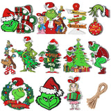 24PCS Christmas Decorations, Wooden Christmas Tree Ornaments, Grinc Christmas Decorations Christmas Ornaments Set Party Home Hommtina