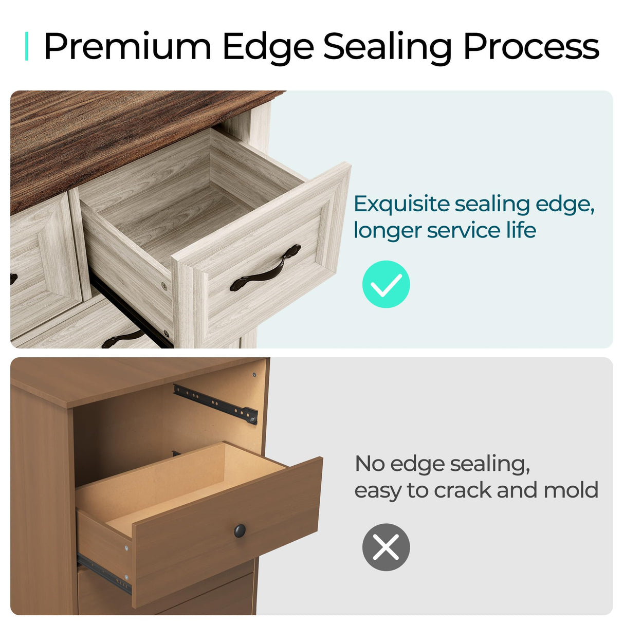 LINSY HOME 7 Drawers Dresser for Bedroom, Wood Bedroom Dresser Farmhouse Drawer Chest, 7 Chest of Drawer, Tall Dresser for Closet, Dressers Organizer for Living Room, Closet, Hallway LINSY HOME