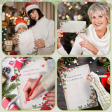 Weekgrat 80 Sets Christmas Stationery Paper with Envelopes 8.5 x 11 Inch Christmas Holiday Paper Envelopes for Holiday Events Notes Invitation Office(Falling Holly) Weekgrat