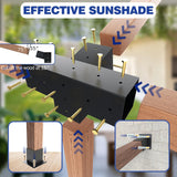 Pergola Kit, 15° 4-Way Slanted Roof Pergola Bracket Set, Powder-Coated Roof Wall Mount Pergola Brackets 4" x 4" (Actual: 3.5x3.5 Inch), Pergola Hardware for Porch Gazebo Backyard (3 pcs) TOCRETOARE