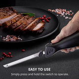 ELITRA HOME Professional Grade Electric Knife | Easy Slice Electric Kitchen Knife For Carving Meats, Bread, Turkey, and More | Stainless Steel Serrated Blade, Carving Fork, and Storage Case ELITRA HOME