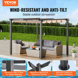 VEVOR 10'x10' Outdoor Retractable Pergola with Canopy, Aluminum Pergola with Retractable Canopy, Modern Pergola with Sun Shade Canopy for Patios, Gardens, Decks, Backyards (Beige) VEVOR