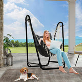 Unique U-Shaped Hammock Chair with Stand,Sturdy & Rust-Resistant,Free Gray Cotton Hammock Chair TOREVSIOR