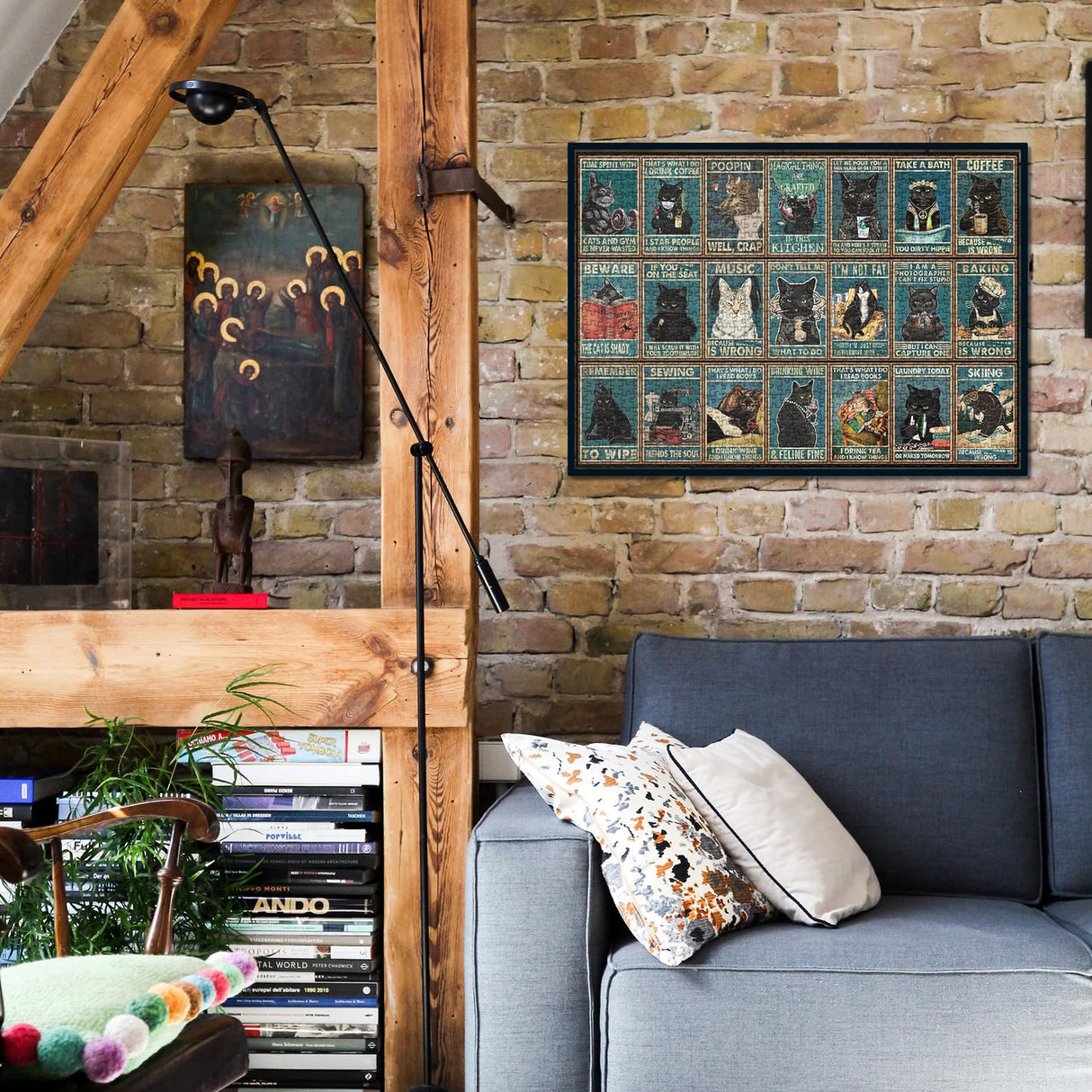 Cat Puzzle for Adult 1000 Piece, Kitty Kitten Collage Puzzles 1000 Pieces, Jigsaw Puzzles with Animals 1000 Piece for Adult BBOLDIN