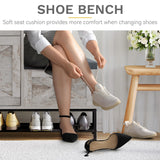 DWVO Farmhouse Shoe Storage Cabinet with 2 Flip Drawers for 16 Pairs, Entryway Shoe Storage with Shoe Bench, Narrow Slim Shoe Cabinet for Entryway, Living Room, Hallway (Embossed White) DWVO