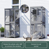 TIMHAKA Catio Outdoor Cat Enclosure, 4 Tier Indoor Catio with 4 Wheels, Platforms and Resting Box, Cat Cage with Waterproof Roof, Feral Animal Shelter with Removable Bottom and Easy Clean PVC Layer TIMHAKA